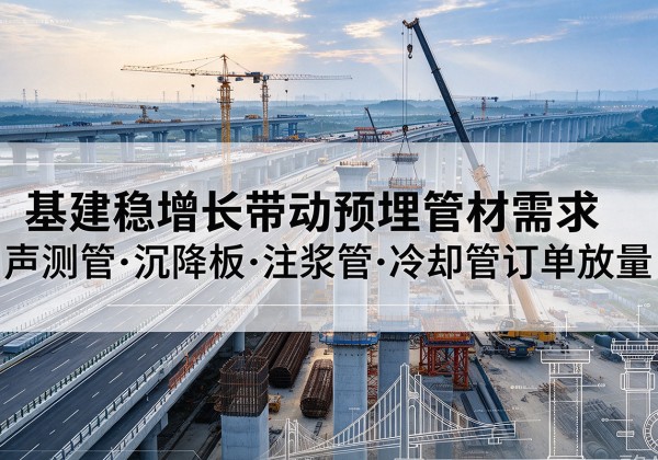 鹰手营子矿基建稳增长带动预埋监测管材需求，声测管、沉降板、注浆管订单持续放量