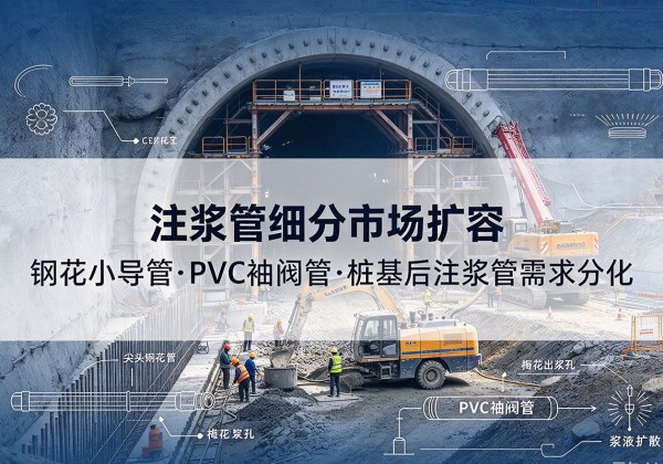 鹰手营子矿注浆管细分市场扩容，隧道钢花小导管、PVC 袖阀管、桩基后注浆管需求分化